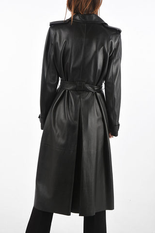 Soft-leather Double-breasted Trench with Belt