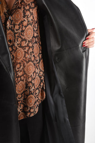 Soft-leather Double-breasted Trench with Belt