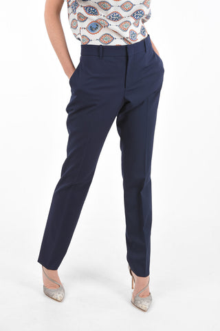 Low Rise Pants with Belt Loops and Hidden Fastening