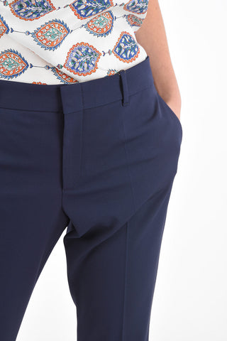 Low Rise Pants with Belt Loops and Hidden Fastening
