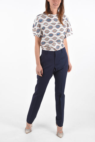 Low Rise Pants with Belt Loops and Hidden Fastening