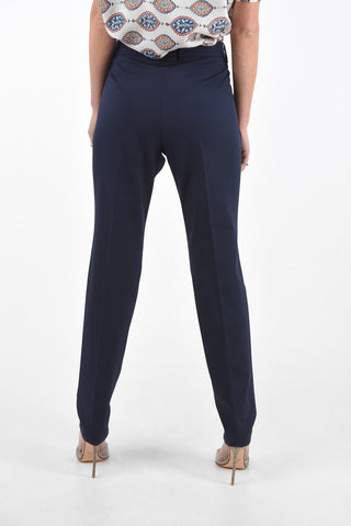 Low Rise Pants with Belt Loops and Hidden Fastening
