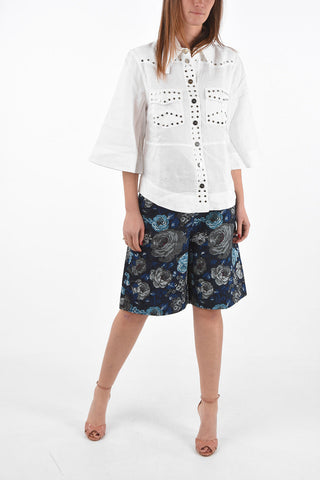 flax studded shirt with 3/4 sleeve