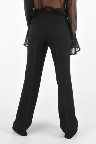 4 Pockets Pleated Pants with Jewel Button