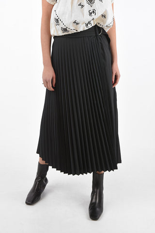 Belted Accordion Wrap Skirt