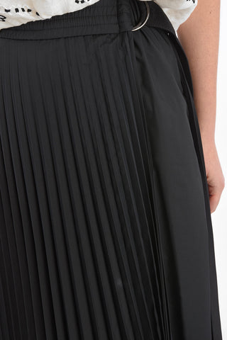 Belted Accordion Wrap Skirt