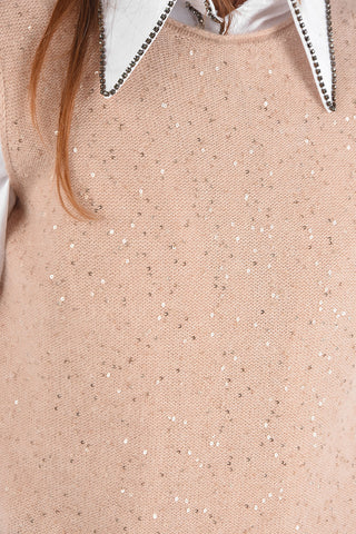sequined sleeveless sweater