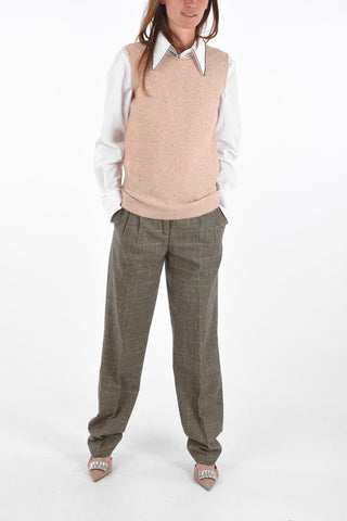 maglia senza manica con paillettes