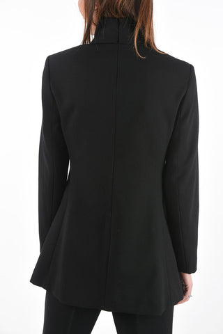 Maglia a Collo Alto Foderata con Zip Posteriore e Spacchi Laterali
