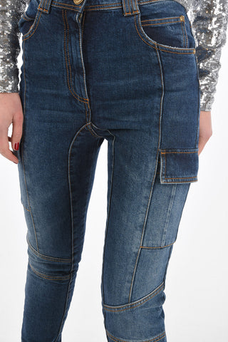 Jeans Cargo Skinny Fit con Bottone Gioiello