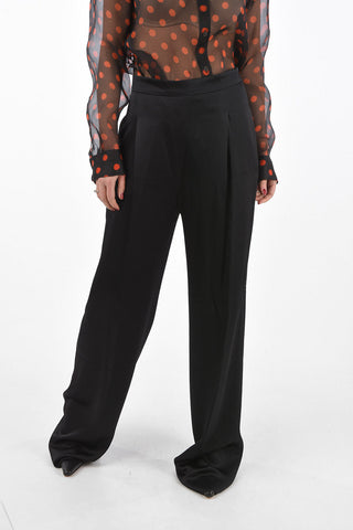 Single Pleated Wide EREMI Silk Pants