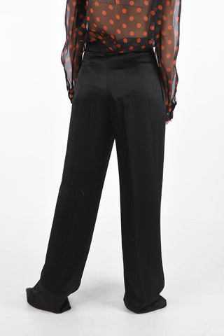 Single Pleated Wide EREMI Silk Pants