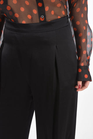 Single Pleated Wide EREMI Silk Pants