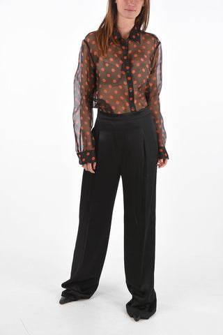 Single Pleated Wide EREMI Silk Pants