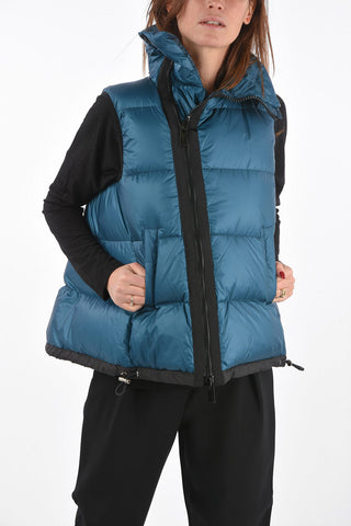 Sleeveless Padded Jacket with Decentralized Zip