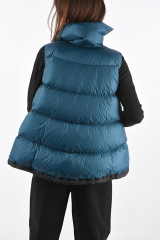 Sleeveless Padded Jacket with Decentralized Zip