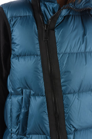 Sleeveless Padded Jacket with Decentralized Zip