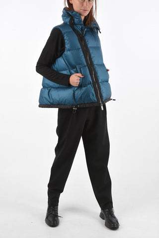 Sleeveless Padded Jacket with Decentralized Zip
