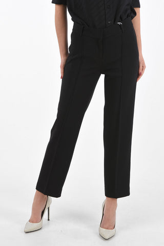 Slim Fit Pants with Belt Loops and Hidden Fastening