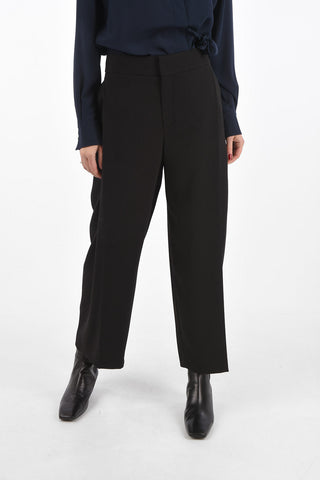 Loose Fit Single Pleated Pants with Hidden Closure