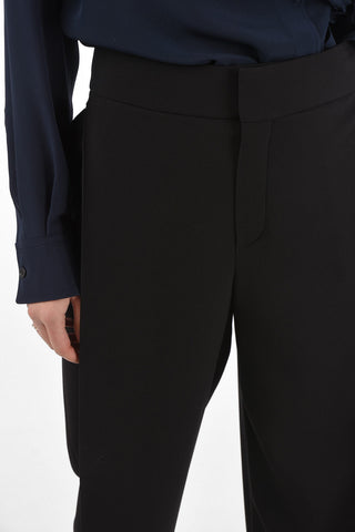 Loose Fit Single Pleated Pants with Hidden Closure
