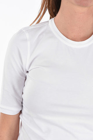 t-shirt girocollo in cotone stretch