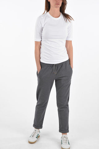 t-shirt girocollo in cotone stretch