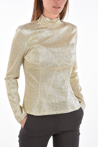 top lurex a manica lunga