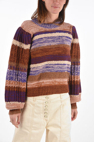 bishop sleeve SAMARA crew-neck sweater