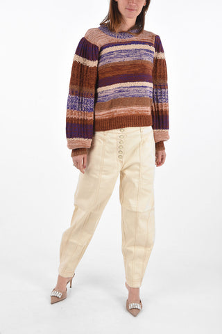 bishop sleeve SAMARA crew-neck sweater