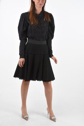 Above Knee Godet Skirt with Waistband