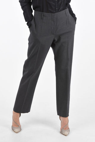 Slim Fit Pants with Belt Loops and Hidden Fastening