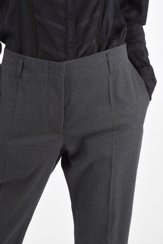 Slim Fit Pants with Belt Loops and Hidden Fastening