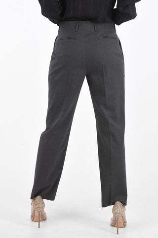Slim Fit Pants with Belt Loops and Hidden Fastening