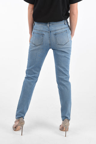 Skinny Fit Regular Waist Denims with Maxi Zip