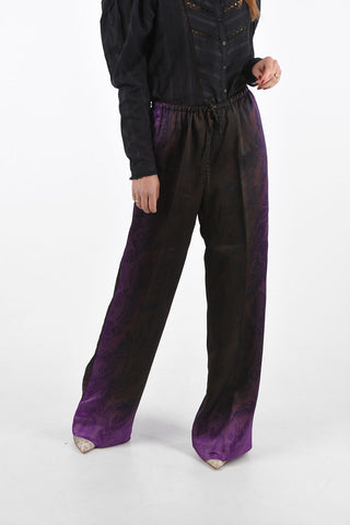 Wide Leg Shaded Two Tone Pants with Elastic Waistband