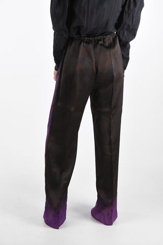 Wide Leg Shaded Two Tone Pants with Elastic Waistband