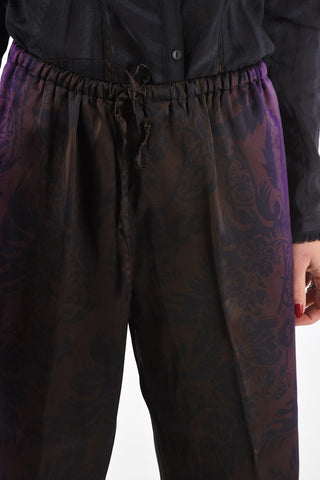 Wide Leg Shaded Two Tone Pants with Elastic Waistband