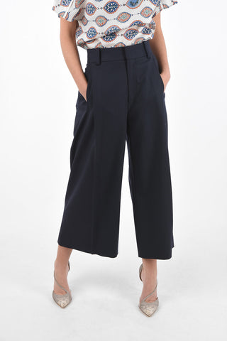 Single Pleated Pants with Belt Loops and 4 Pockets
