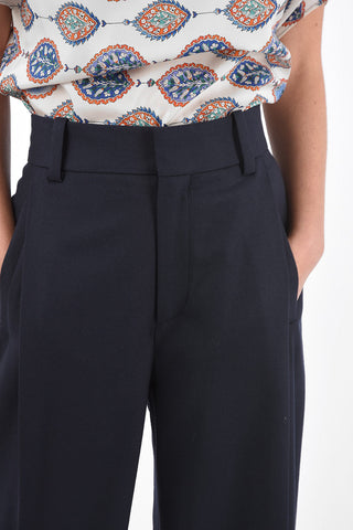 Single Pleated Pants with Belt Loops and 4 Pockets