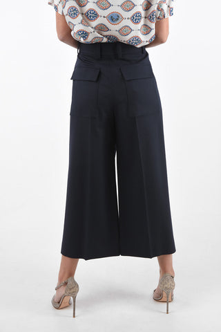 Single Pleated Pants with Belt Loops and 4 Pockets