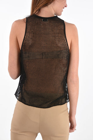 flax and silk sheer top