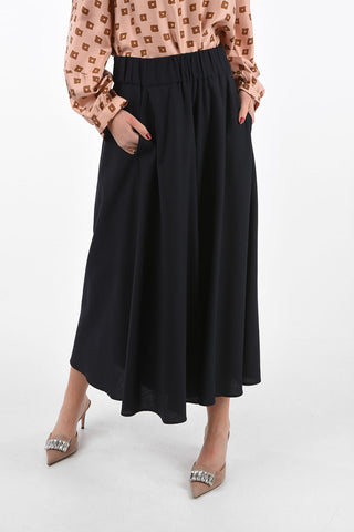 Wool High Waist Palazzo Pants