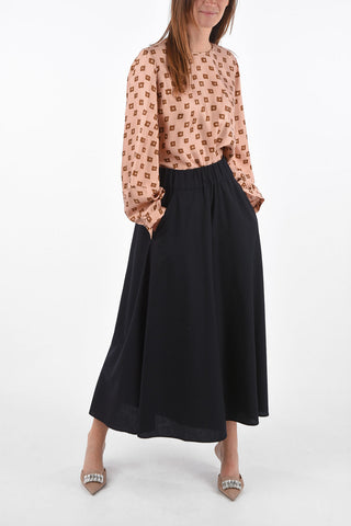 Wool High Waist Palazzo Pants