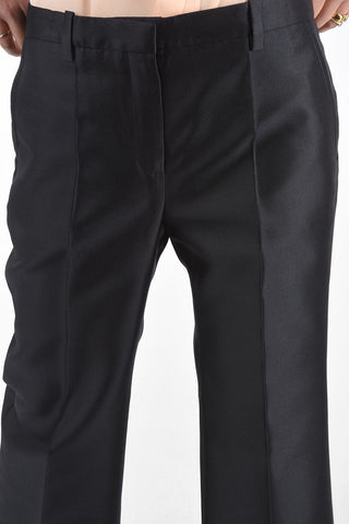 Wool and Silk Boot-cut Pants with Belt Loops