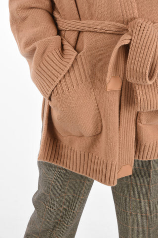 Cardigan in cashmere con cintura