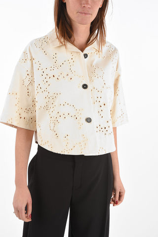 Embroidered Cotton LENNON Short Blazer