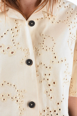 Embroidered Cotton LENNON Short Blazer