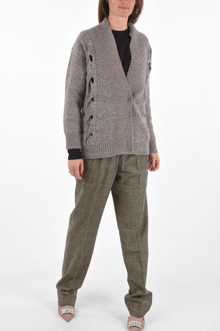 sequined cardigan with cut out details