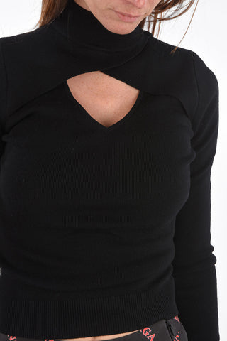Turtleneck Sweater with Cut-out Detail